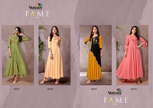 Vardan Fame Vol 1 Kurtis wholesale catalog, Buy Full catalog of Vardan Fame Vol 1 Kurtis At wholesale Price